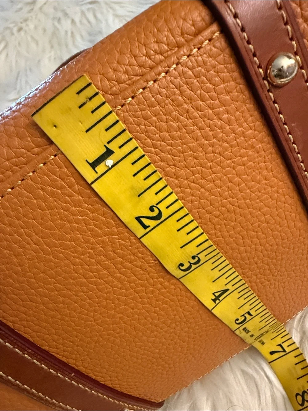 Dooney & Bourke Two-Tone Orange Pebbled Leather Satchel